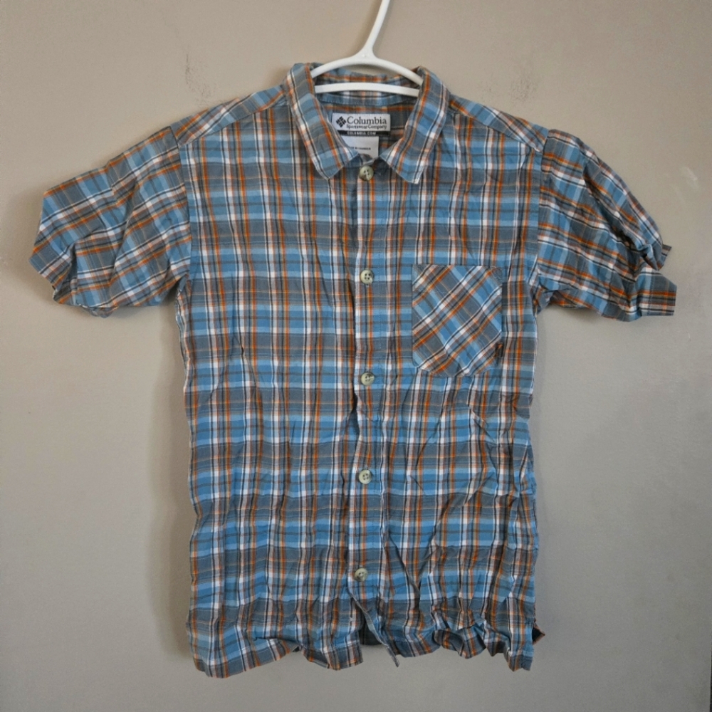 5 for $25 Columbia Boys Button Up Shirt Short Sleeved Size 6 Kid Top Plaid Small